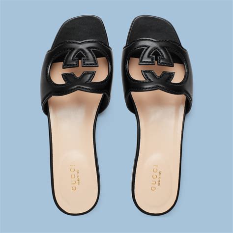 gucci womens slide sandal with interlocking g|women's slide with interlocking g.